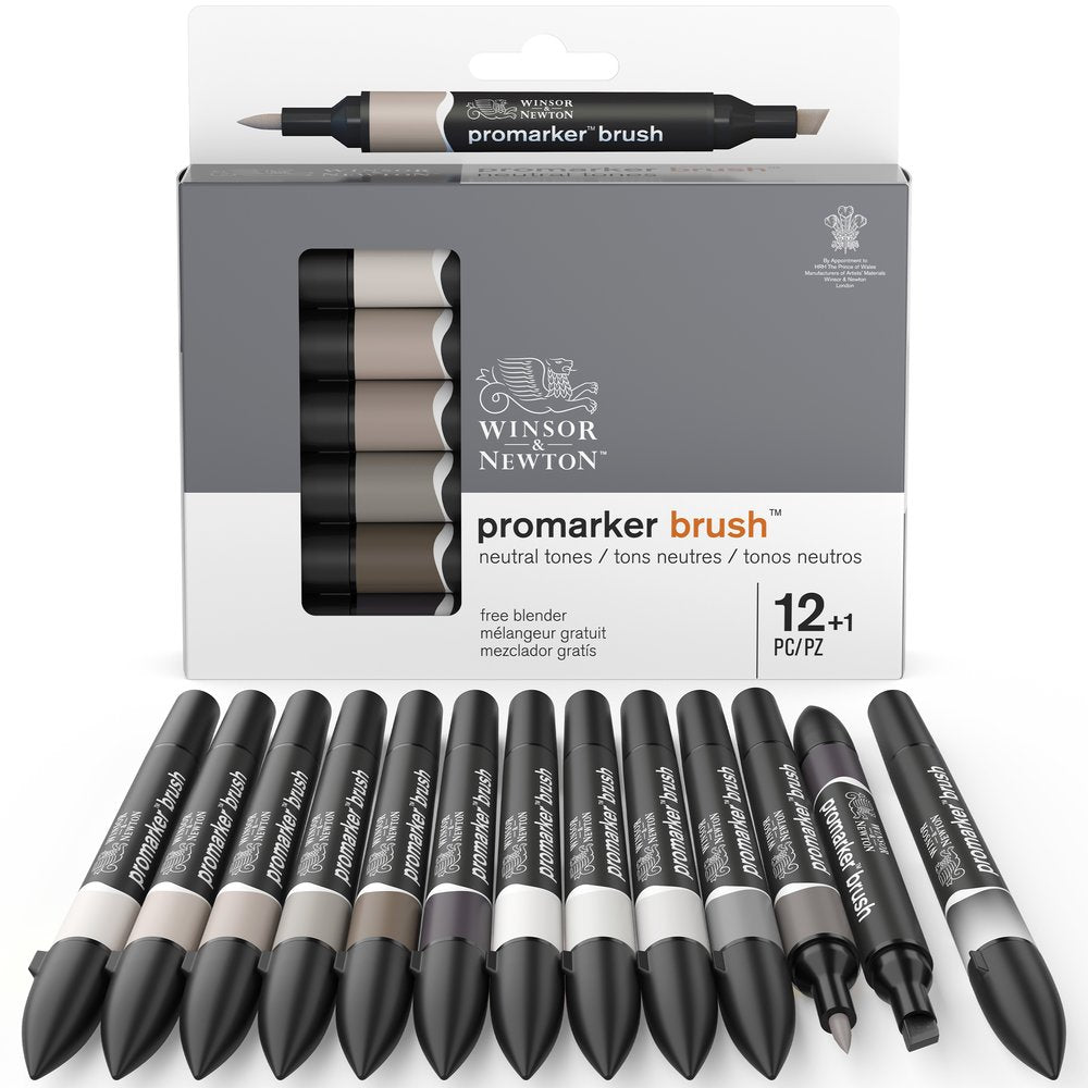 Winsor & Newton Promarker Brush Set of 12 Neutral Tones