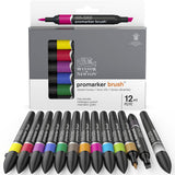 Winsor & Newton Promarker Brush Set of 12+1 Vibrant Tones