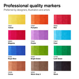 Winsor & Newton Promarker Brush Set of 12+1 Vibrant Tones