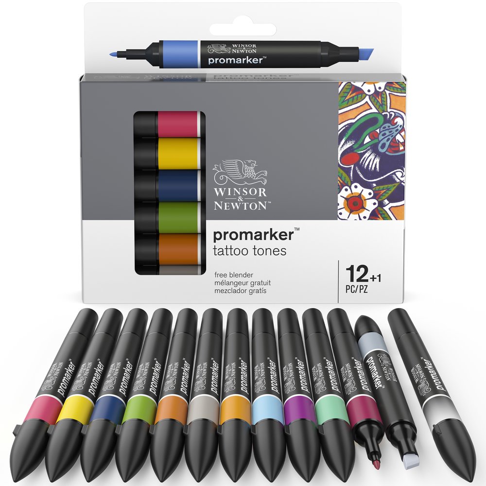 Winsor & Newton ProMarkers Set of 12+1 Tattoo Tones