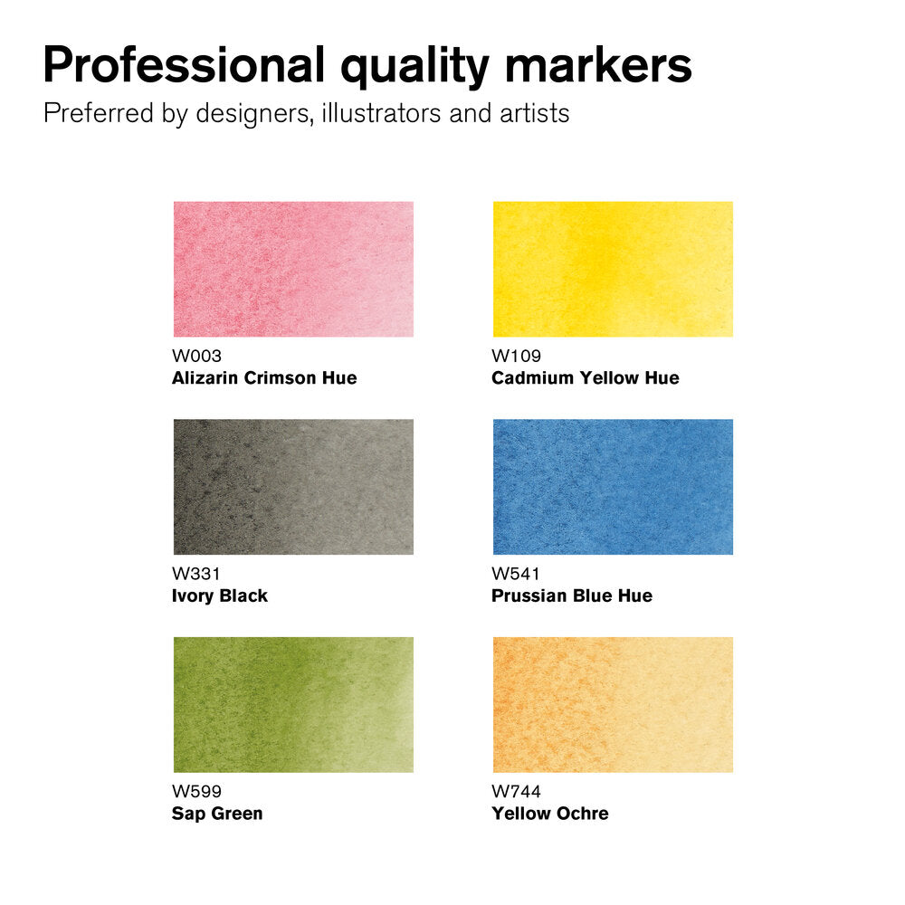 Winsor & Newton Watercolour Markers Set of 6 Basic