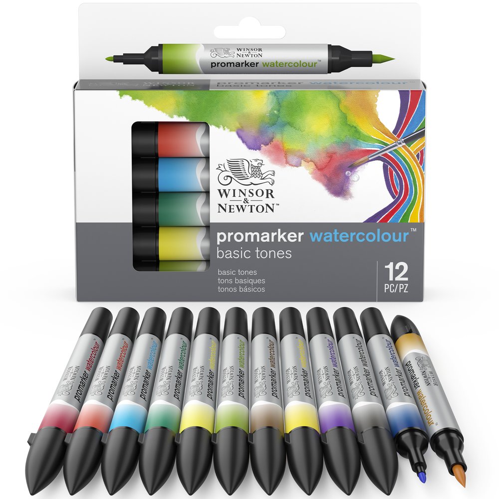 Winsor & Newton Watercolour Marker Set of 12 Basic