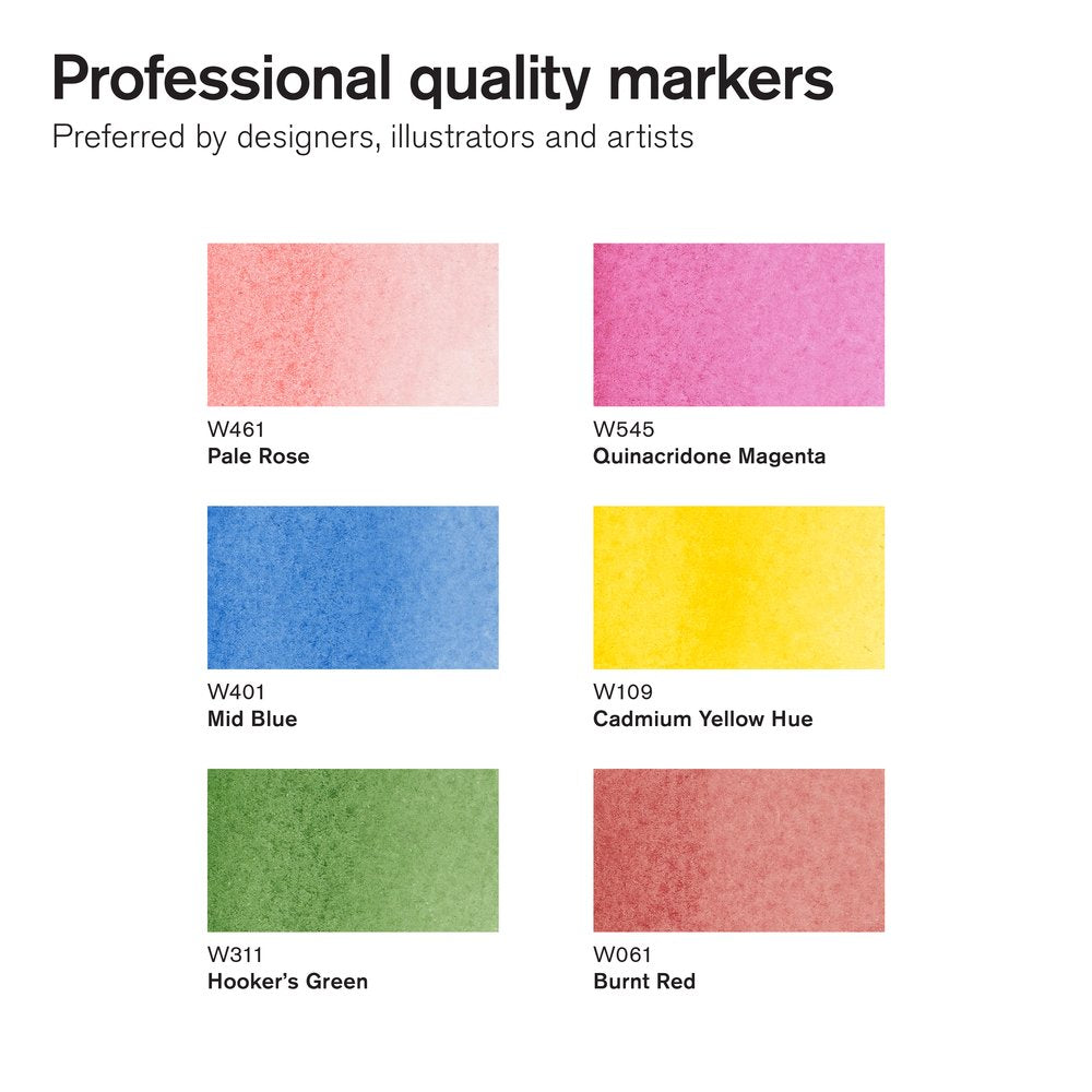 Winsor & Newton Water Colour Markers Set of 6 Floral