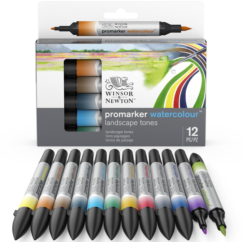 Winsor & Newton Water Colour Marker Set of 12 Landscape