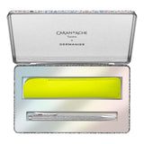 Caran d'Ache Limited Edition Germanier Ecridor Ballpoint Pen and Leather Case Set Neon Yellow