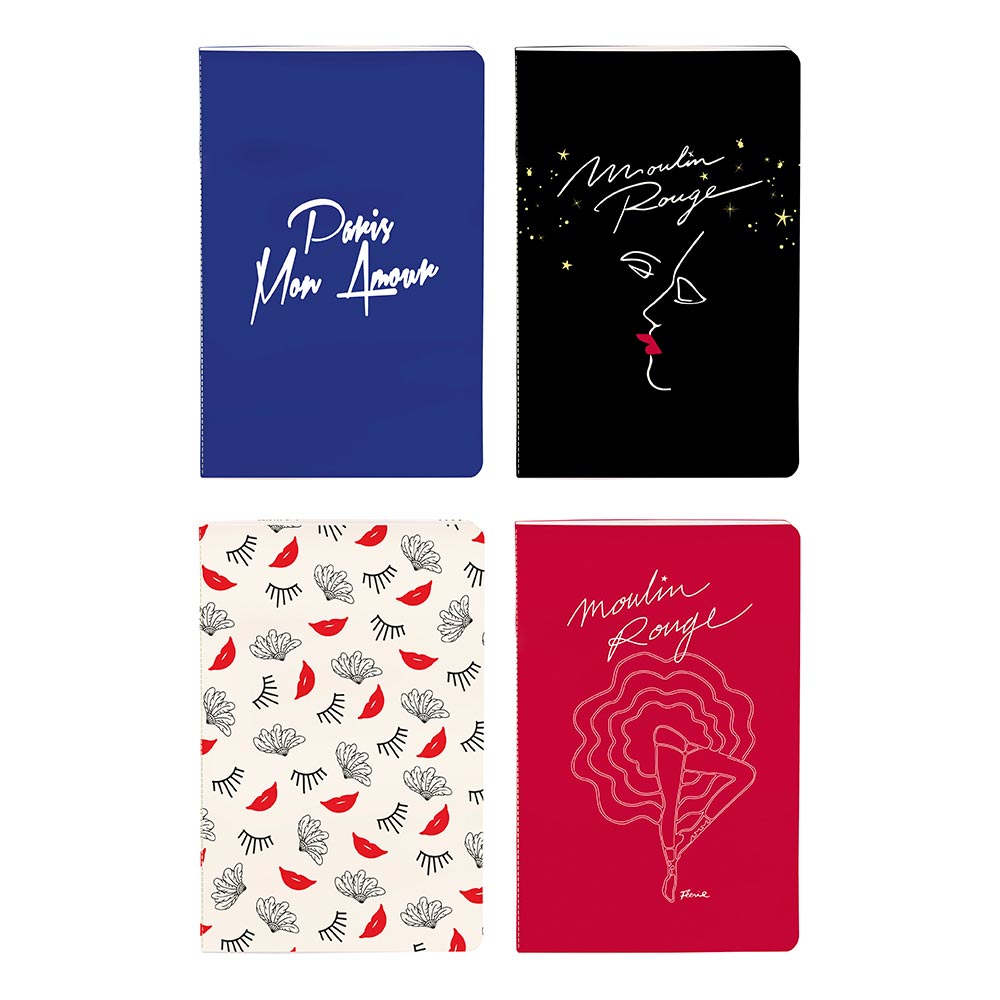Clairefontaine Moulin Rouge Stapled Notebook Sewn On Spine 11x17cm