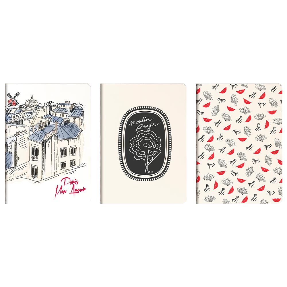 Clairefontaine Moulin Rouge Stapled Notebook Sewn On Spine A5