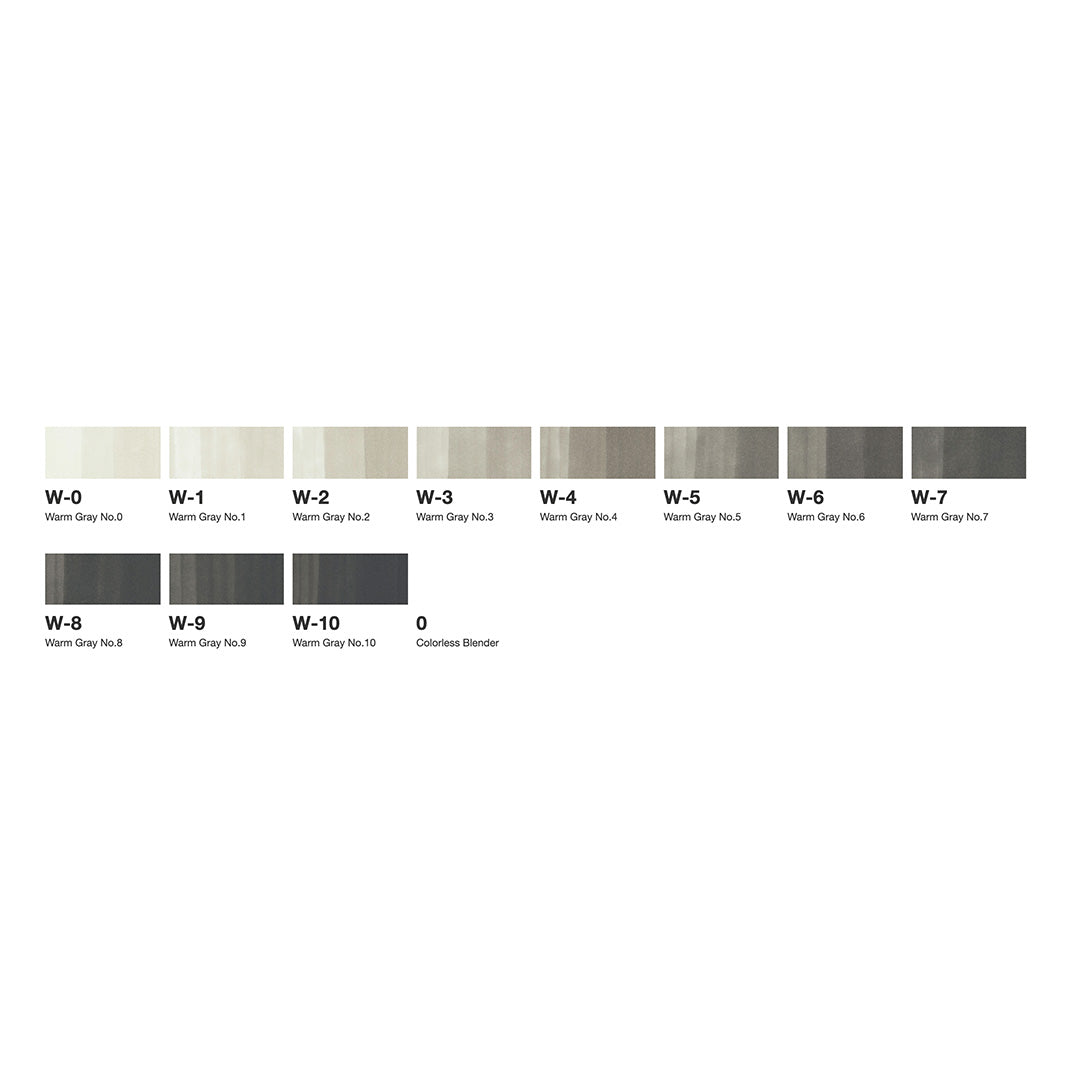 Copic Sketch Marker Pen Warm Grey Set of 12