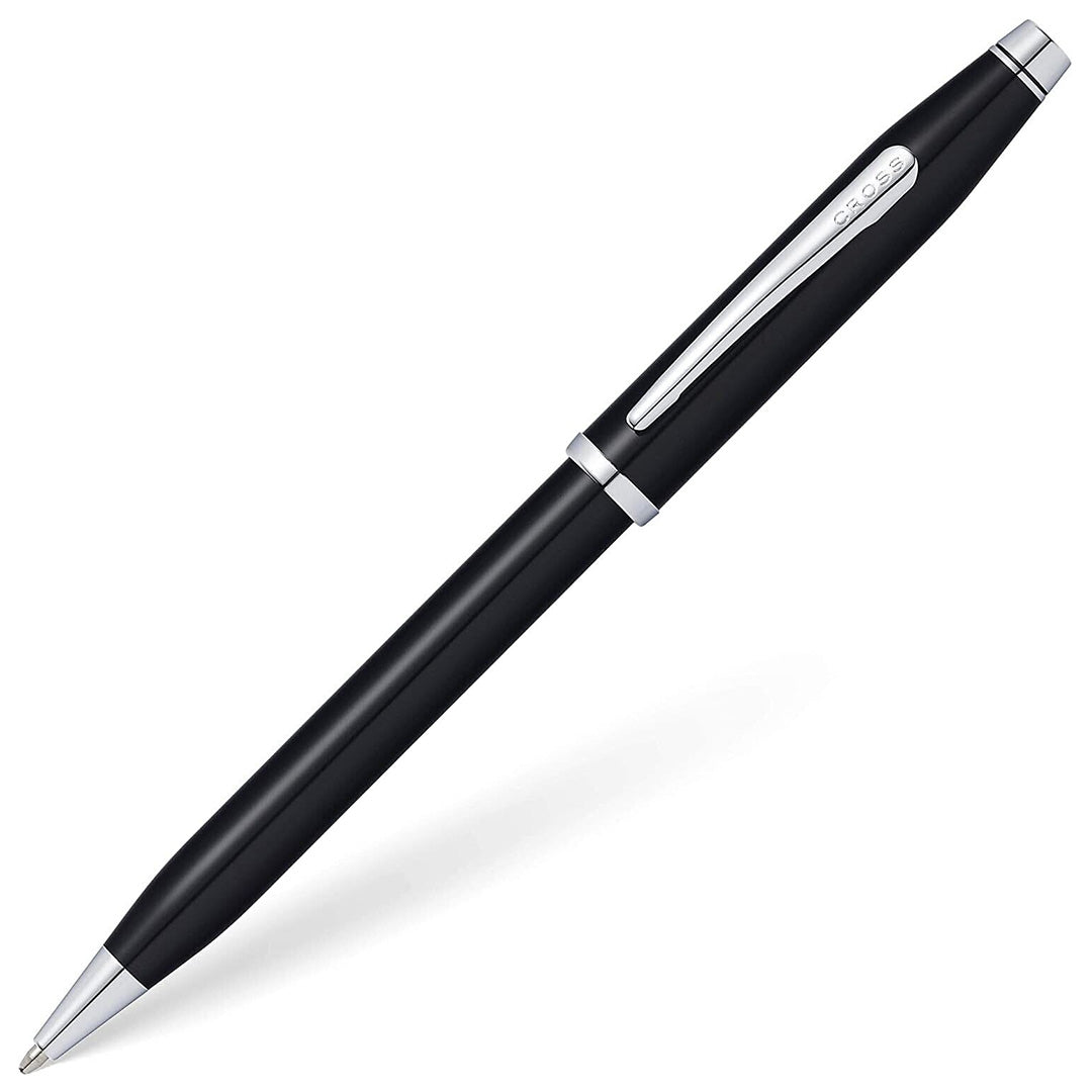 Cross Century II Ballpoint Pen Black Lacquer with Rose Chrome Trim