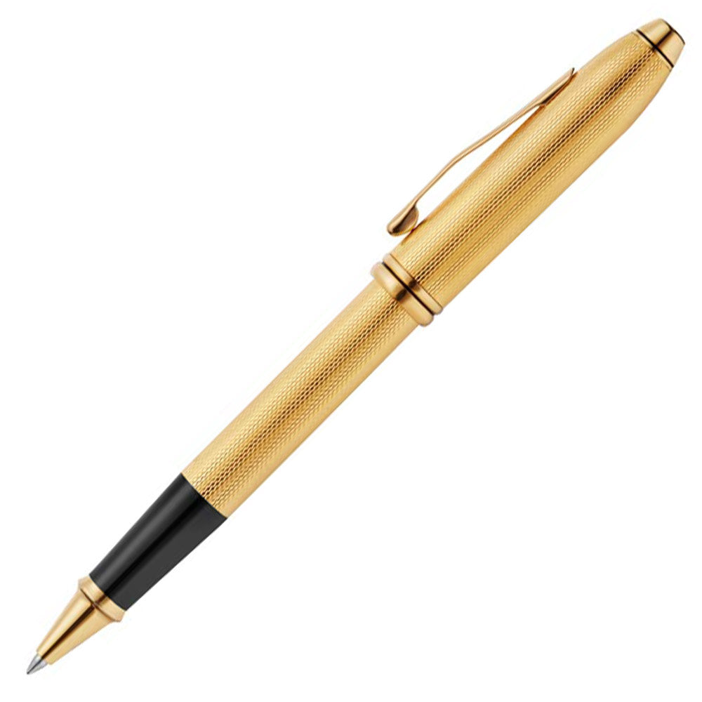 Cross Townsend Polished 23k Gold-plated Engraved Diamond Pattern Rollerball Pen