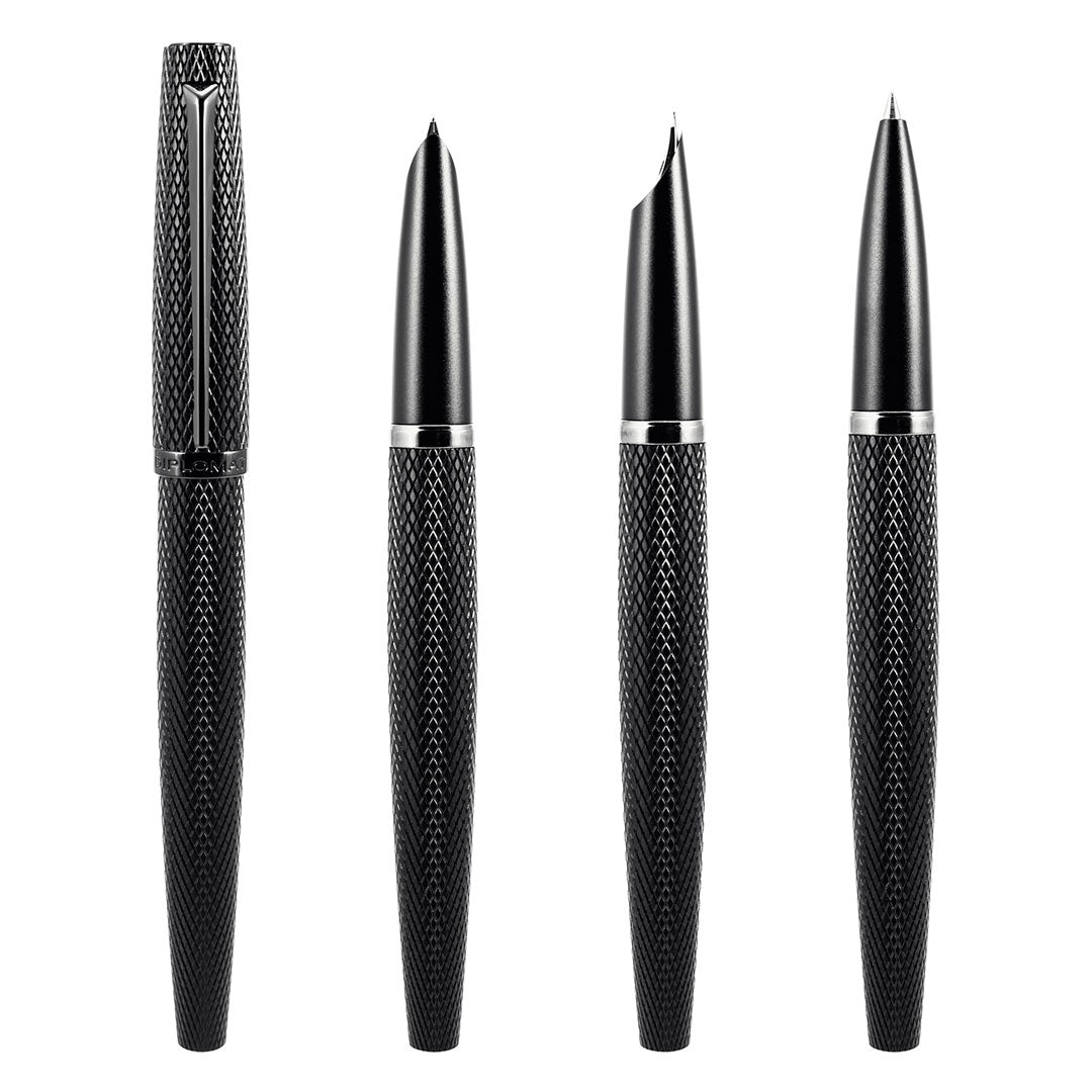 Diplomat Viper Guilloche Fountain Pen Black