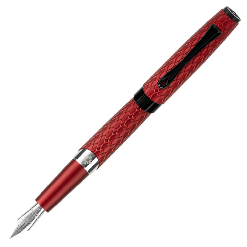 Diplomat Cobra Guilloche Fountain Pen Burgundy