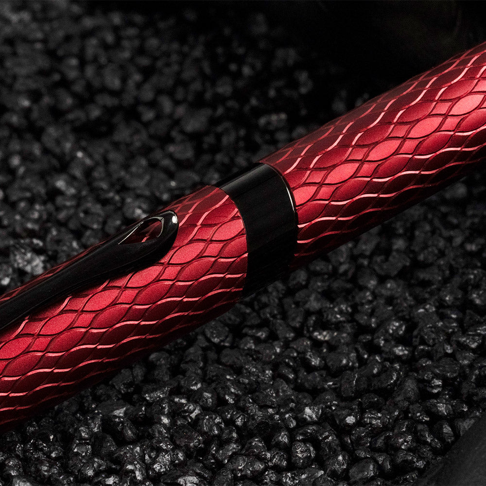 Diplomat Cobra Guilloche Fountain Pen Burgundy