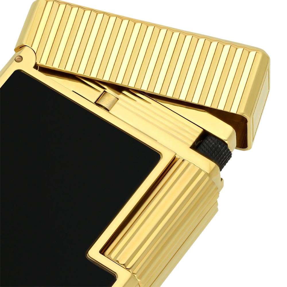 S.T.Dupont Line 1 Vertical Line Lighter Black and Yellow Gold