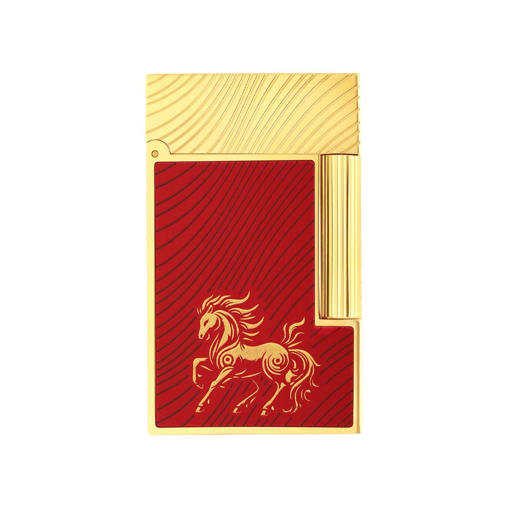 S.T.Dupont Year of the Horse Line 2 Lighter Red and Yellow Gold