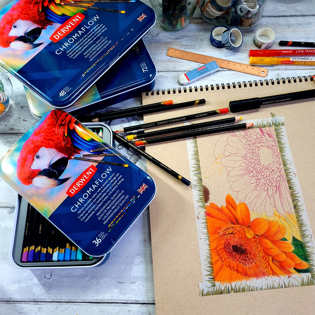 Derwent Chromaflow Coloured Pencils Tin of 36 by Derwent at Cult Pens