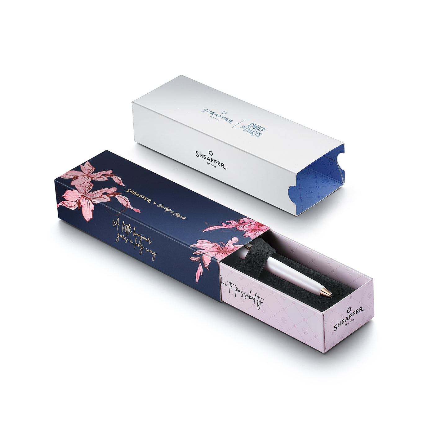 Sheaffer Emily in Paris Prelude Mini Ballpoint Pen Pastel Pink with Swarovski Crystal