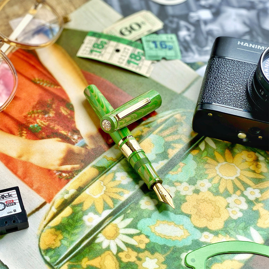 Esterbrook Model J Fountain Pen Lotus Green Custom Needlepoint