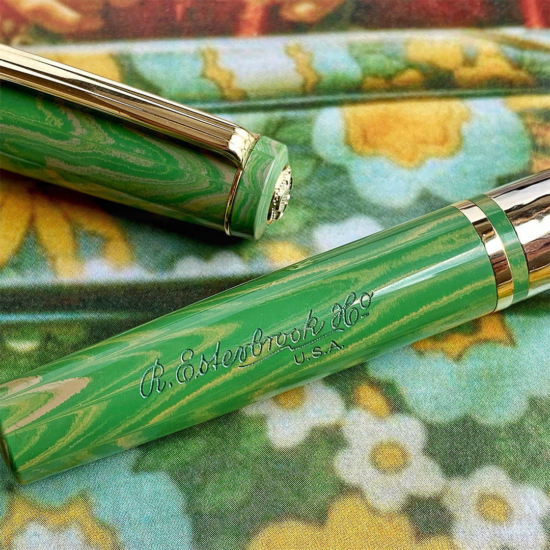 Esterbrook Model J Fountain Pen Lotus Green Custom Needlepoint