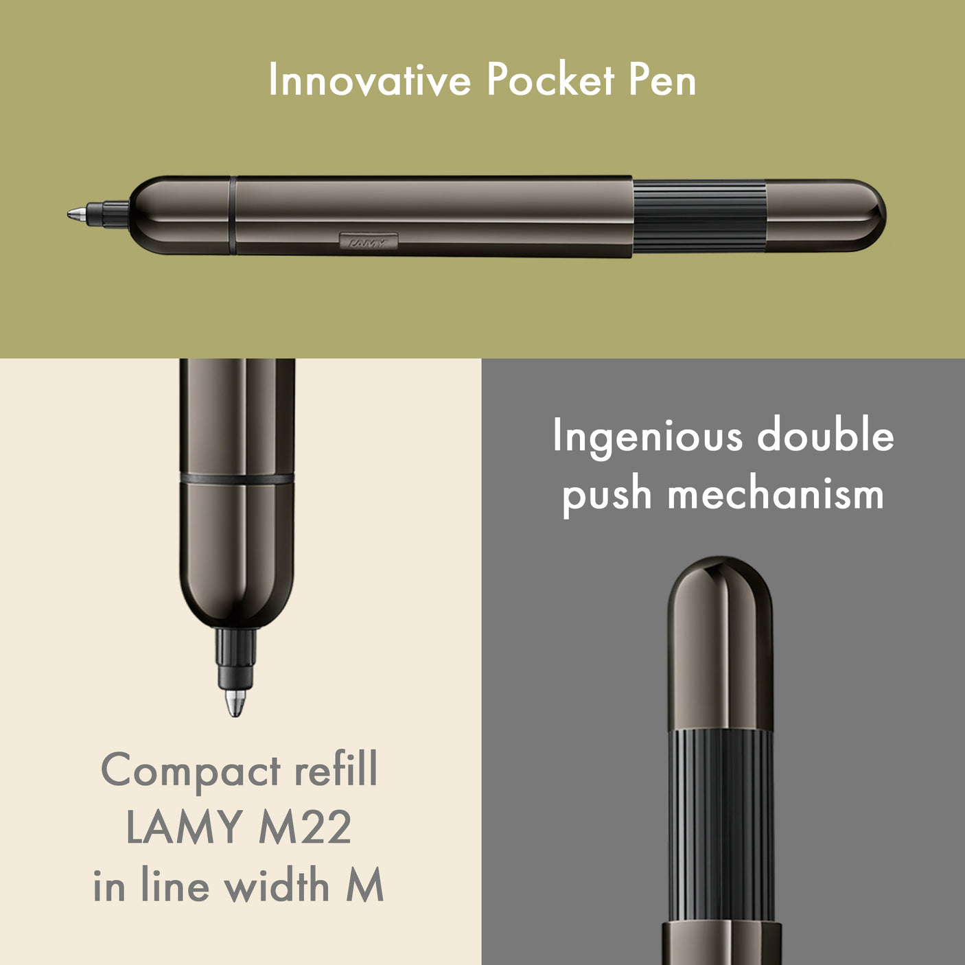 LAMY 281 pico Lx Ruthenium Ballpoint Pen and Leather Pouch set