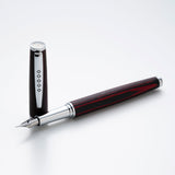 Tom Hessin Edinburgh Wooden Barrel Fountain Pen Forth Bridge Red