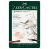 Faber-Castell Pitt Monochrome Set Tin of 12 by Faber-Castell at Cult Pens