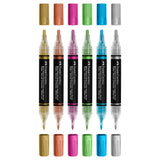 Faber-Castell Black Edition Shake & Paint Acrylic Markers Metallic Colours Set of 6