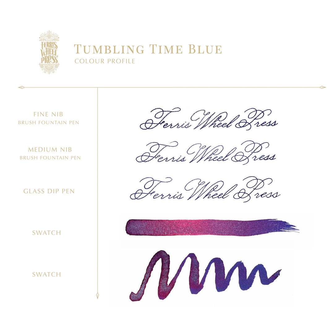 Ferris Wheel Press FerriTales Fountain Pen Ink 20ml Tumbling Time Blue