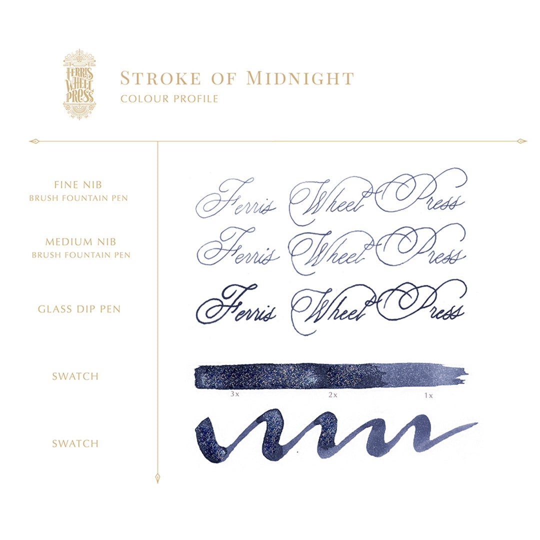 Ferris Wheel Press Fountain Pen Ink 38ml Stroke of Midnight