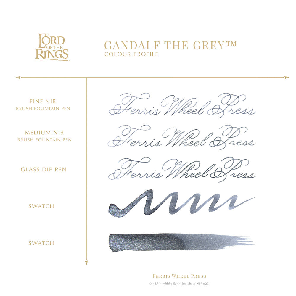 Ferris Wheel Press Lord of the Rings Fountain Pen Ink 38ml Gandalf the Grey