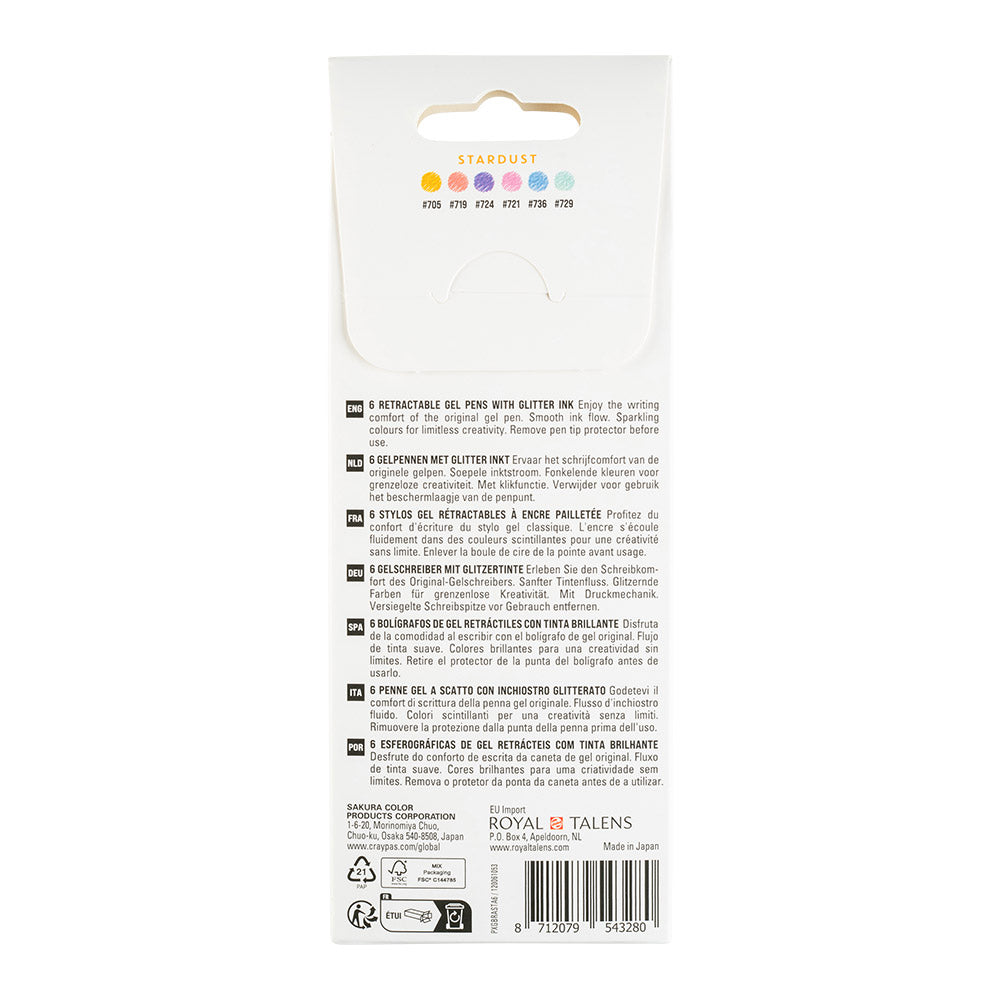 Sakura Gelly Roll Retractable Stardust Set of 6