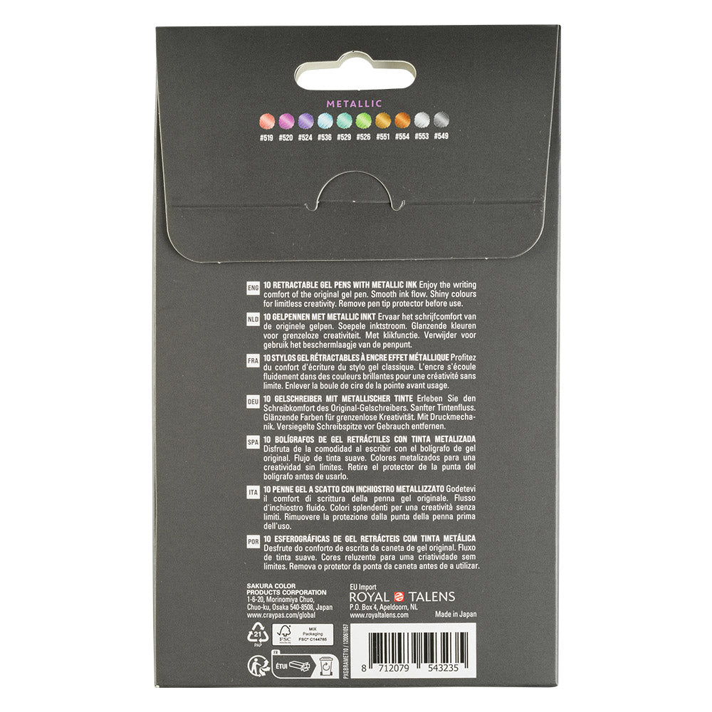 Sakura Gelly Roll Retractable Metallic Set of 10