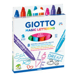 Giotto Turbo Giant Lettering Fibre Pens Special Tip Assorted Colours Set of 8