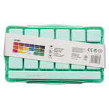 HIMI Jelly Cup Gouache Set of 18 Colours + 3 Brushes Green Case