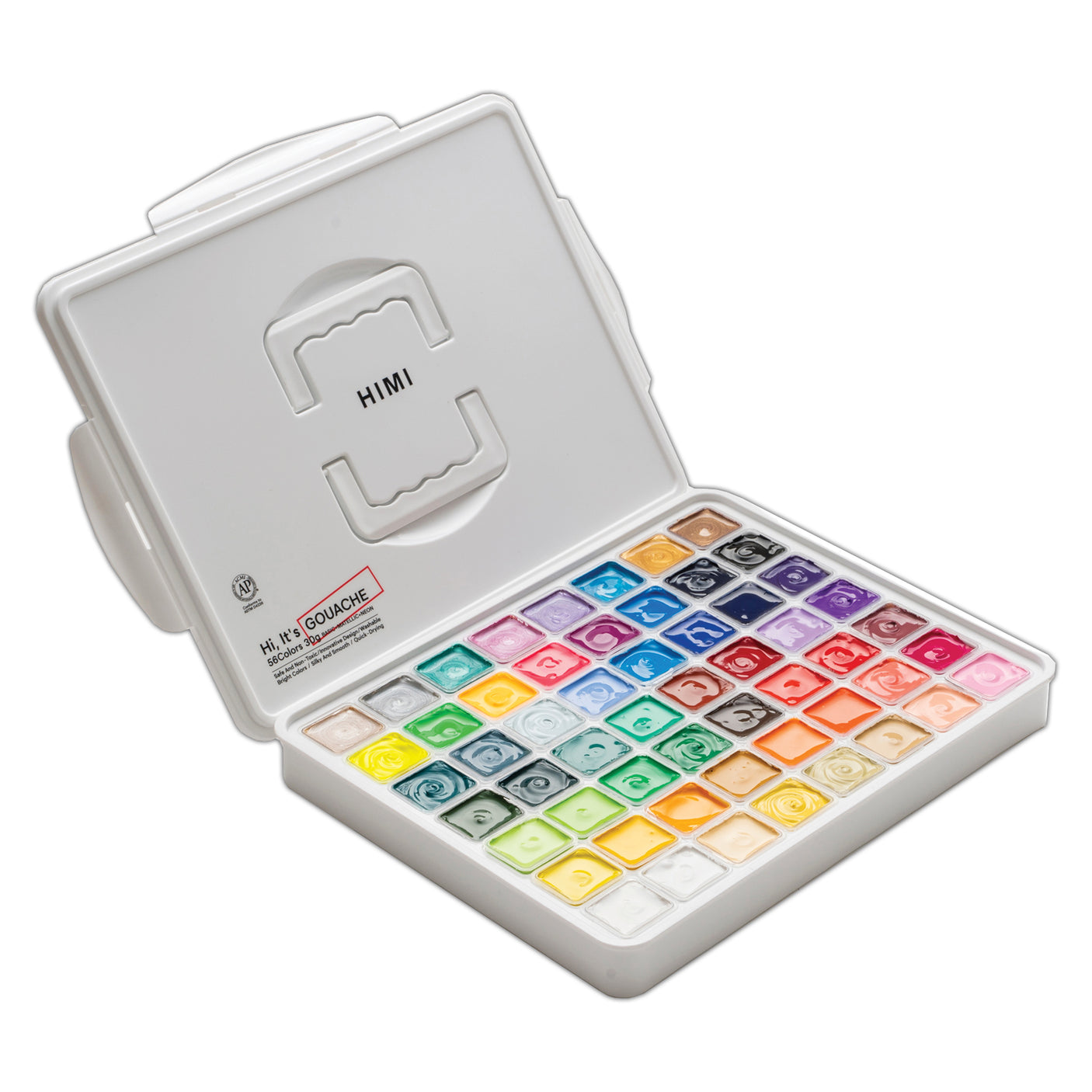 HIMI Jelly Cup Gouache Set of 56 Colours White Case