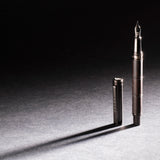 Tom Hessin Revolution Fountain Pen Charcoal Black Wood Barrel with Gunmetal Trim
