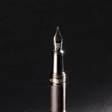 Tom Hessin Revolution Fountain Pen Charcoal Black Wood Barrel with Gunmetal Trim