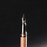 Tom Hessin Revolution Fountain Pen Rustic Wood Barrel with Gunmetal Trim