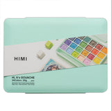HIMI Jelly Cup Gouache Set of 24 Colours Green Case