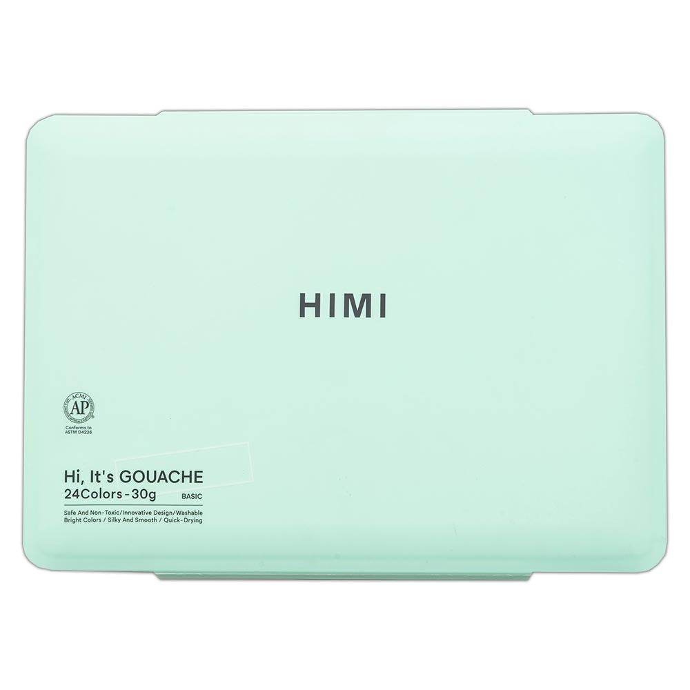 HIMI Jelly Cup Gouache Set of 24 Colours Green Case