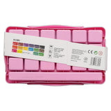 HIMI Jelly Cup Gouache Set of 18 Colours + 3 Brushes Pink Case