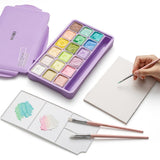 HIMI Jelly Cup Gouache Set of 18 Colours Purple Case Pastel Edition