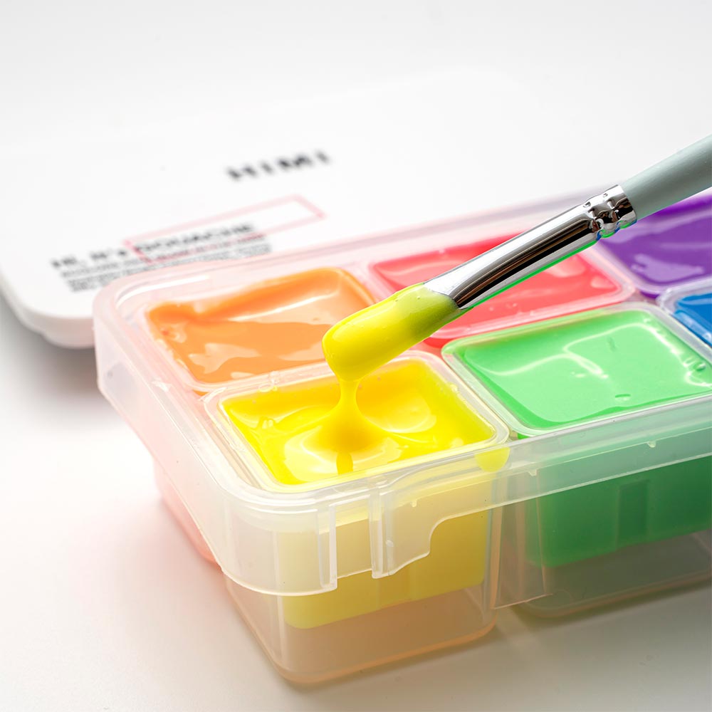 HIMI Jelly Cup Gouache Set of 6 Colours White Case Glow in the Dark Edition