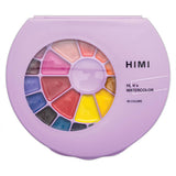 HIMI Semi-Moist Watercolour Set of 38 Pans + Brush Purple Case