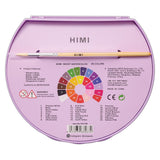 HIMI Semi-Moist Watercolour Set of 38 Pans + Brush Purple Case