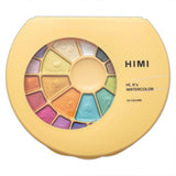 HIMI Semi-Moist Watercolour Set of 24 Pans + Brush Yellow Case Metallic Edition