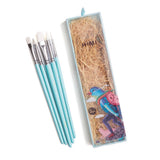 HIMI Set of 5 Brushes Filbert Flat and Round Blue