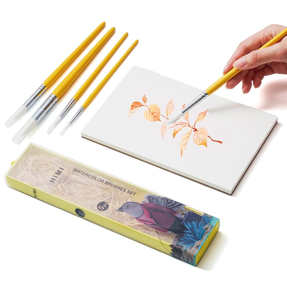 HIMI Set of 5 Round Brushes Yellow