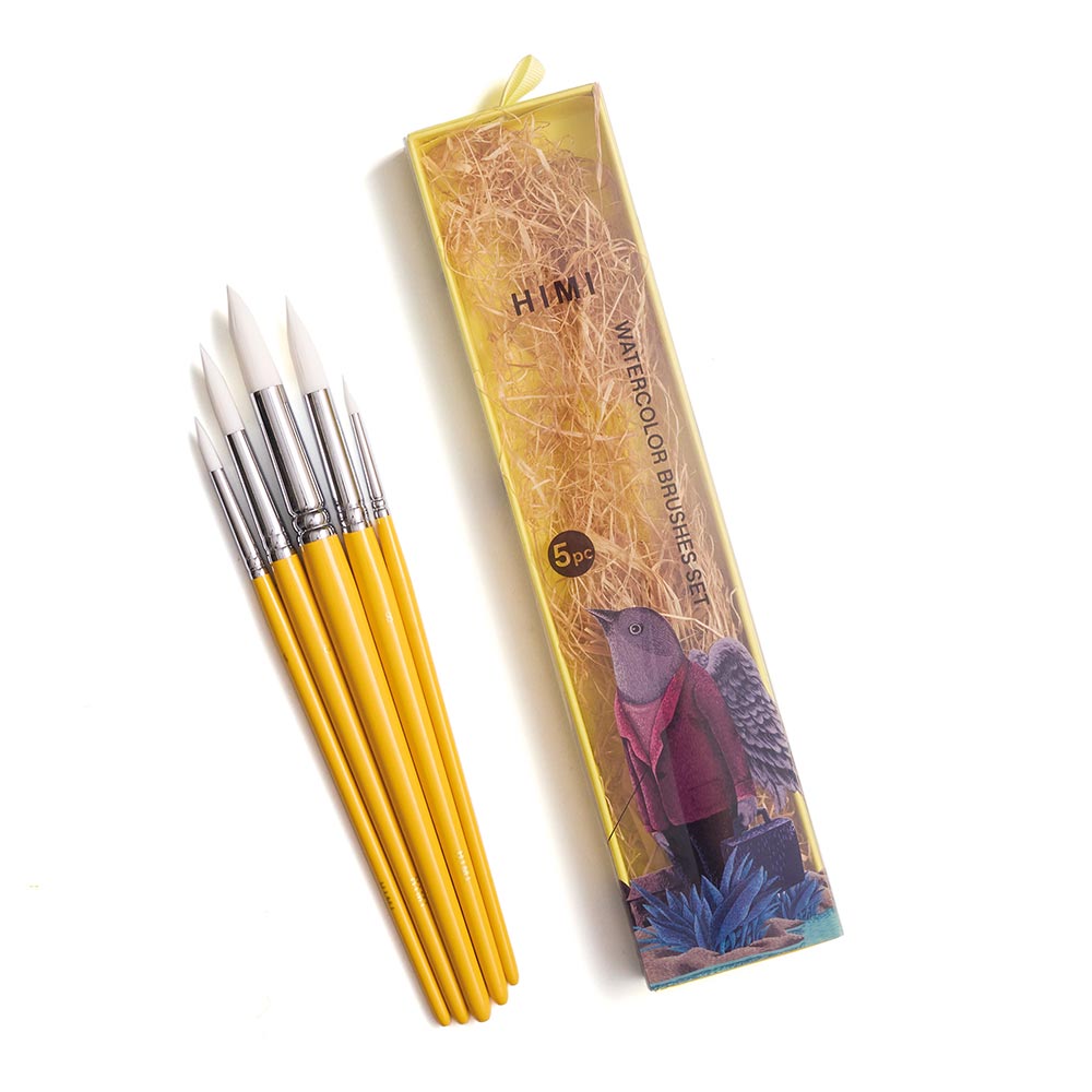 HIMI Set of 5 Round Brushes Yellow