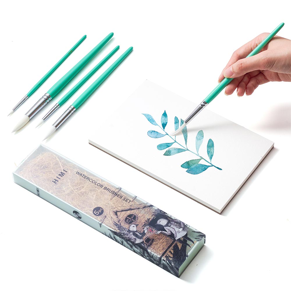 HIMI Set of 5 Round Brushes Green